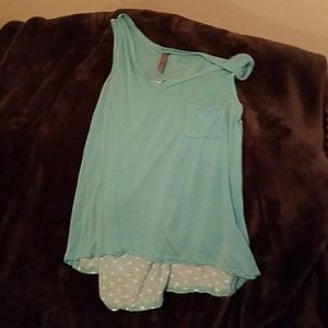 Polka dot flowy tank top